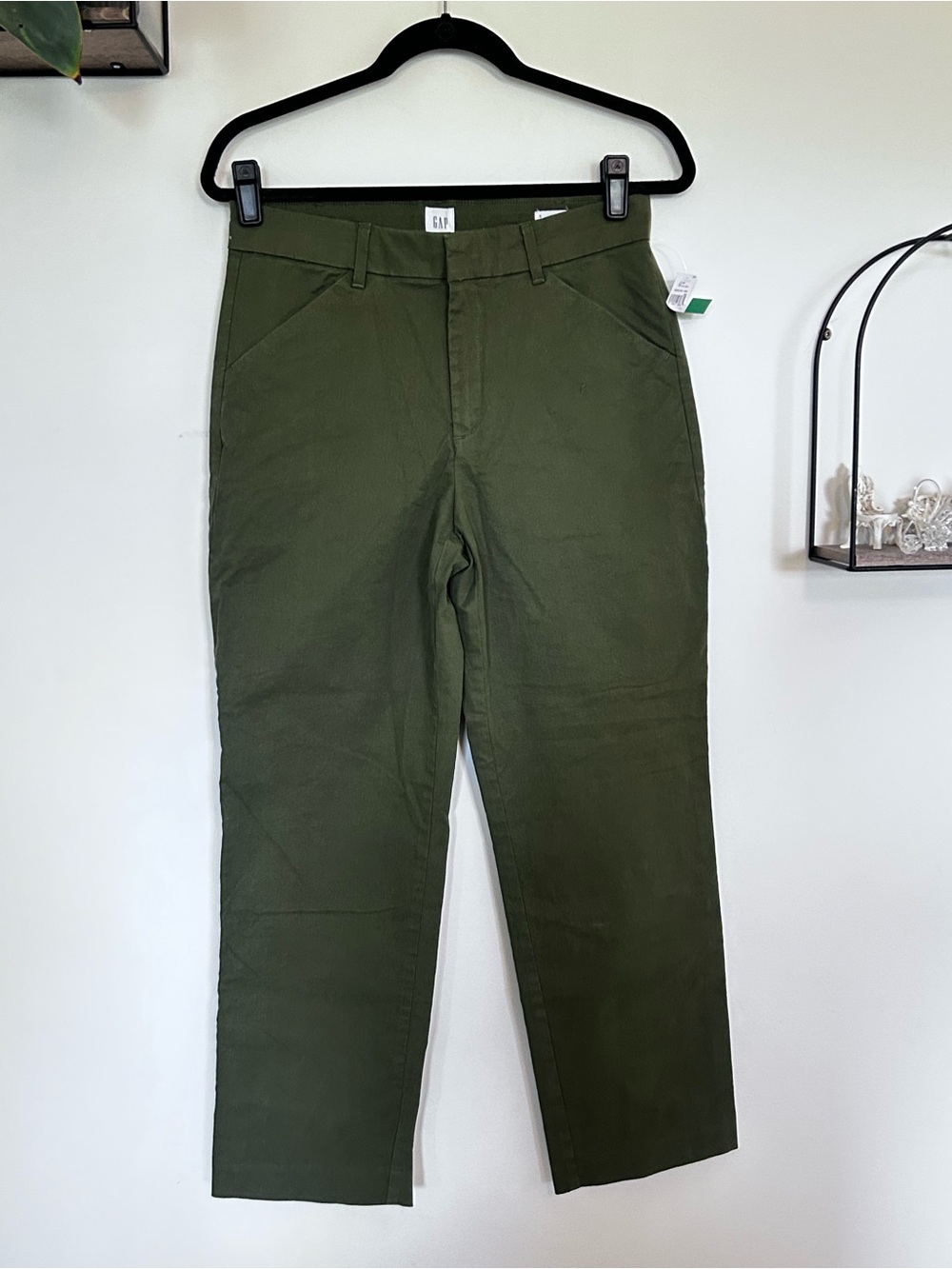 NWT Gap Slim Ankle Khaki Army Green Pants Size 0‎